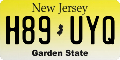 NJ license plate H89UYQ