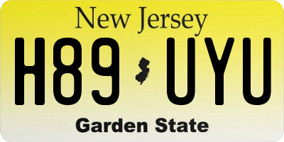 NJ license plate H89UYU