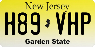 NJ license plate H89VHP