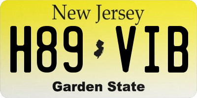 NJ license plate H89VIB