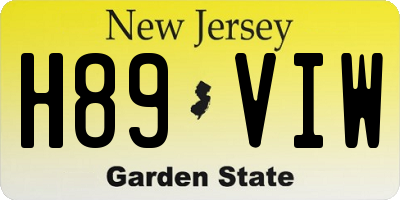 NJ license plate H89VIW