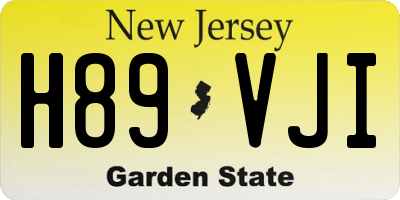 NJ license plate H89VJI