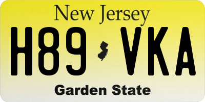 NJ license plate H89VKA