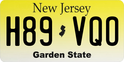 NJ license plate H89VQO