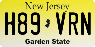 NJ license plate H89VRN