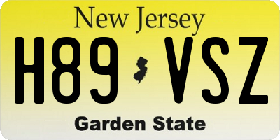 NJ license plate H89VSZ