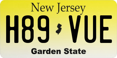 NJ license plate H89VUE