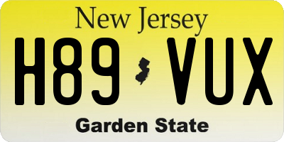 NJ license plate H89VUX