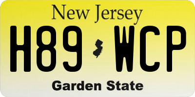 NJ license plate H89WCP
