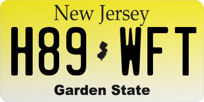NJ license plate H89WFT
