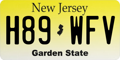 NJ license plate H89WFV