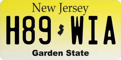 NJ license plate H89WIA