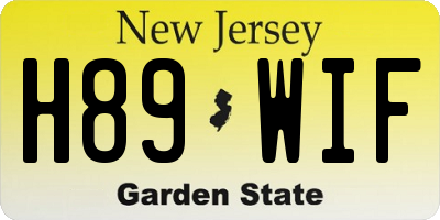 NJ license plate H89WIF