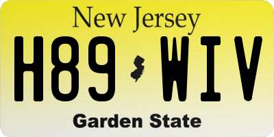 NJ license plate H89WIV