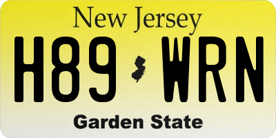 NJ license plate H89WRN