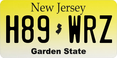 NJ license plate H89WRZ