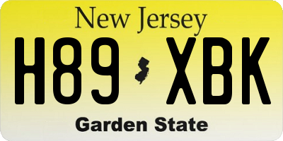 NJ license plate H89XBK