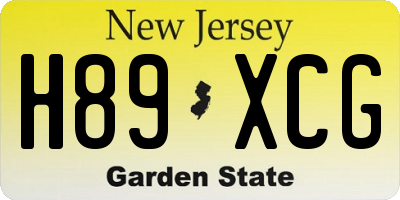 NJ license plate H89XCG