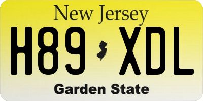 NJ license plate H89XDL