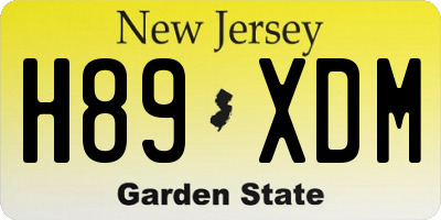 NJ license plate H89XDM