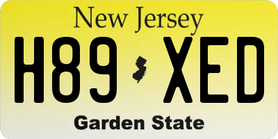 NJ license plate H89XED