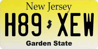 NJ license plate H89XEW