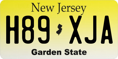 NJ license plate H89XJA
