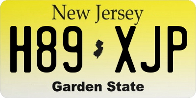 NJ license plate H89XJP