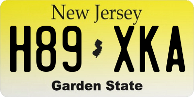 NJ license plate H89XKA