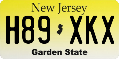 NJ license plate H89XKX