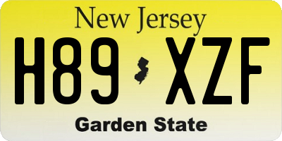 NJ license plate H89XZF