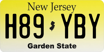 NJ license plate H89YBY