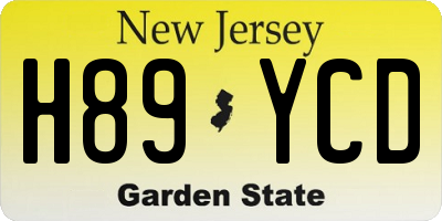 NJ license plate H89YCD