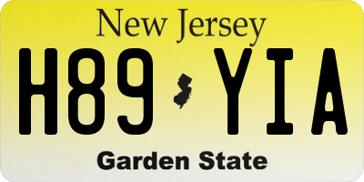 NJ license plate H89YIA