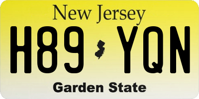 NJ license plate H89YQN