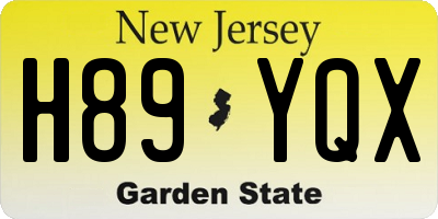 NJ license plate H89YQX