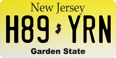 NJ license plate H89YRN