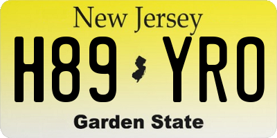 NJ license plate H89YRO