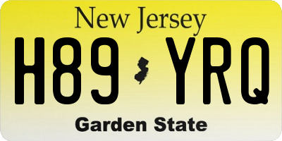 NJ license plate H89YRQ