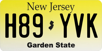NJ license plate H89YVK