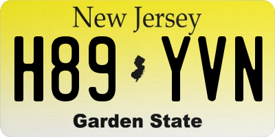NJ license plate H89YVN