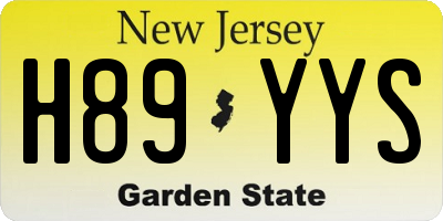 NJ license plate H89YYS