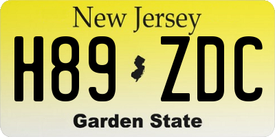 NJ license plate H89ZDC