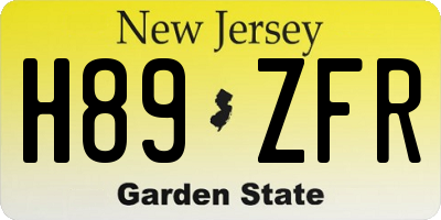 NJ license plate H89ZFR