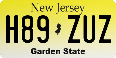 NJ license plate H89ZUZ