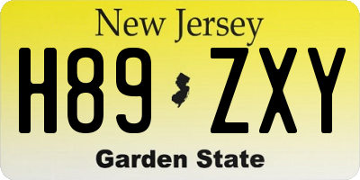 NJ license plate H89ZXY
