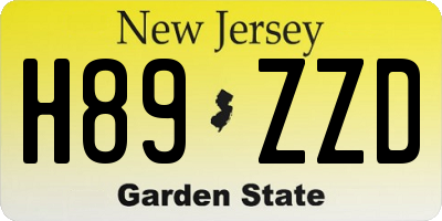 NJ license plate H89ZZD