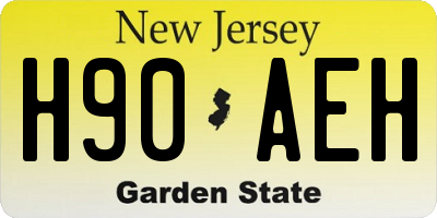 NJ license plate H90AEH