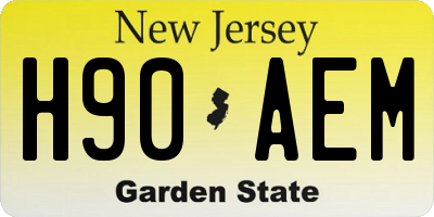 NJ license plate H90AEM