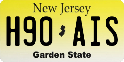 NJ license plate H90AIS